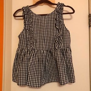 Zara Gingham no sleeve shirt